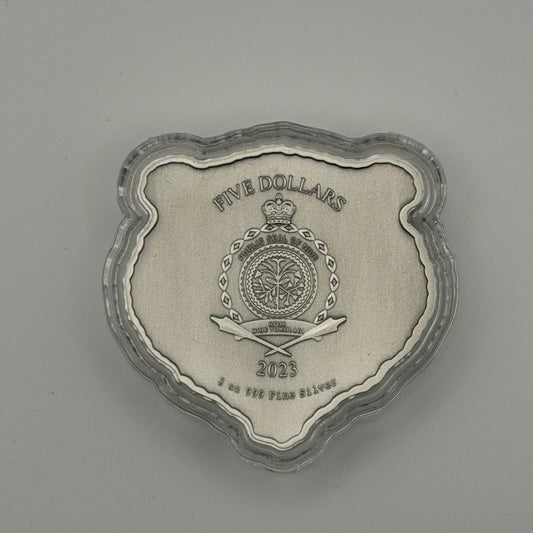 2023 Niue 2 oz Silver Fierce Nature: Grizzly Bear Coin