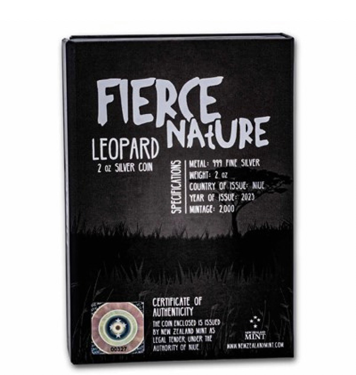 2023 Niue 2 oz Silver Fierce Nature: Leopard Coin
