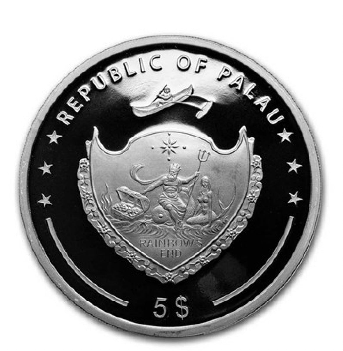 Palau 1 oz Silver Ying and Yang Coin (Black Proof)