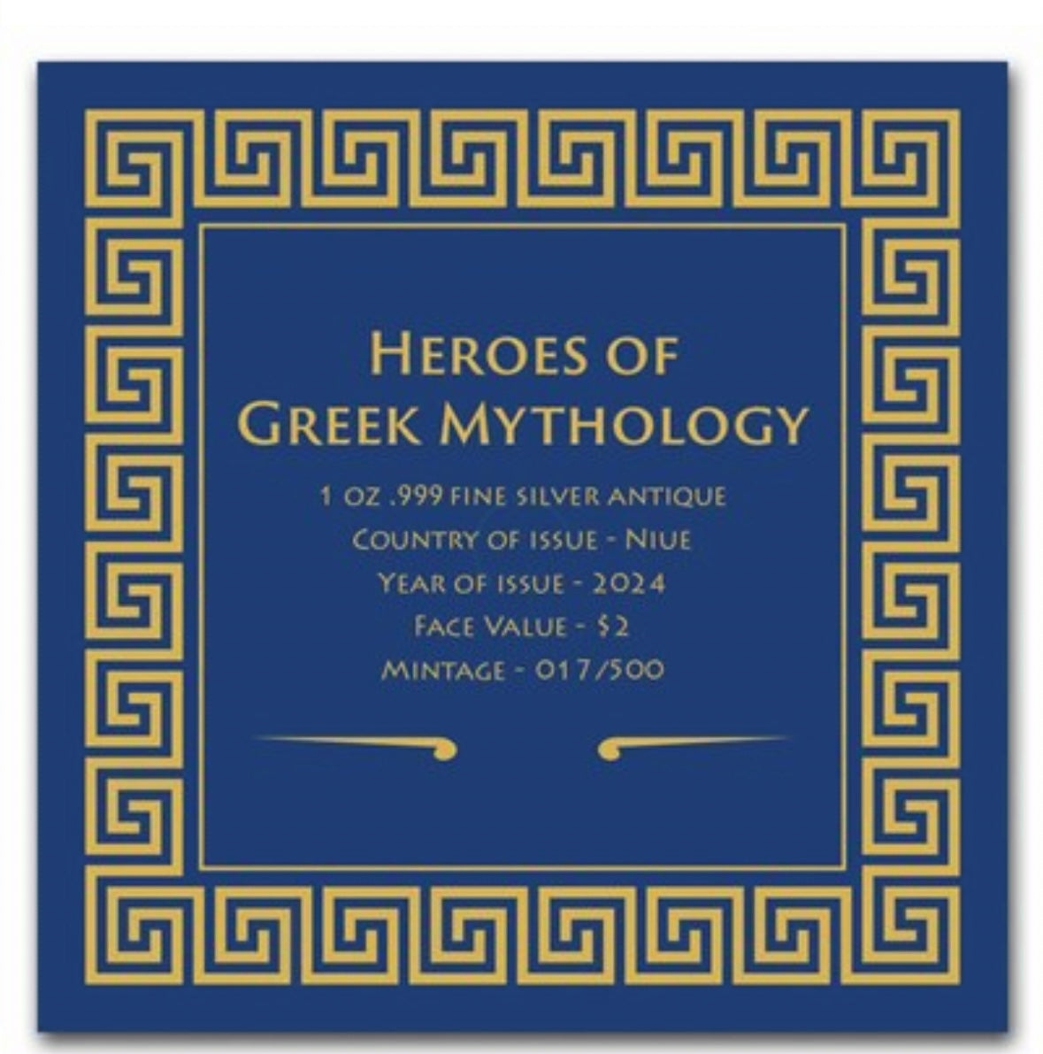 2024 Niue 1 oz Silver Heroes of Greek Mythology: Theseus