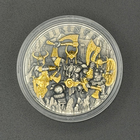 2024 Niue 2 oz Silver Vikings (Gold Gilded)