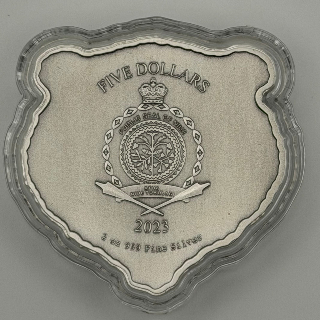 2023 Niue 2 oz Silver Fierce Nature: Grizzly Bear Coin