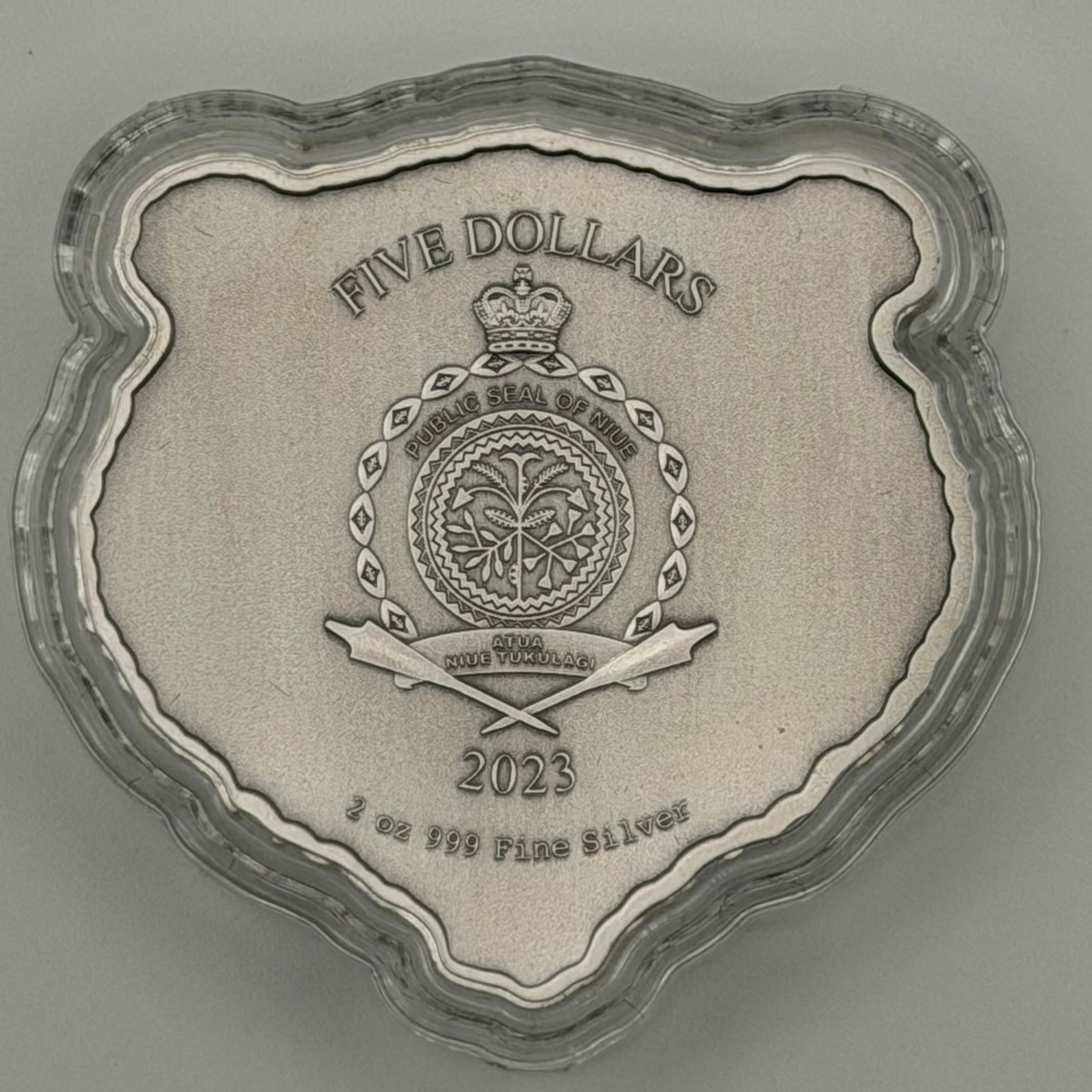 2023 Niue 2 oz Silver Fierce Nature: Grizzly Bear Coin