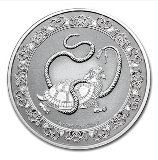 2021 Niue 1 oz Silver Creastial Animals: The Black Turtle