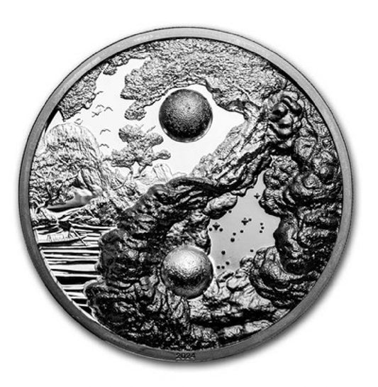 Palau 1 oz Silver Ying and Yang Coin (Black Proof)