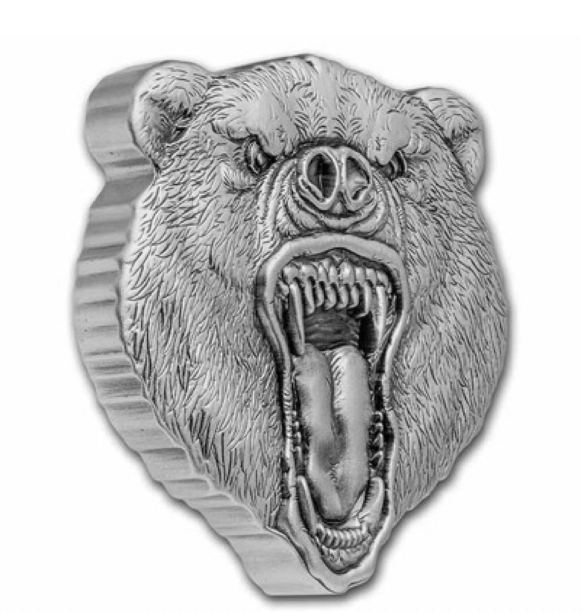 2023 Niue 2 oz Silver Fierce Nature: Grizzly Bear Coin