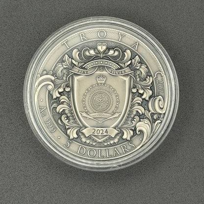 2024 Niue 2 oz Silver Troya (Gold Gilded)