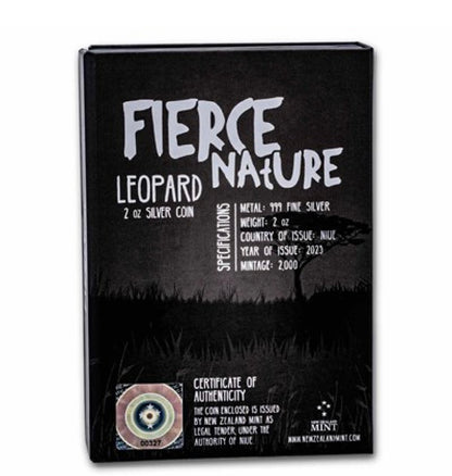 2023 Niue 2 oz Silver Fierce Nature: Leopard Coin