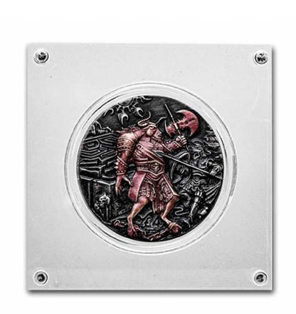 2018 BIOT 2 oz Silver High Relief Iridescent Minotaur Coin