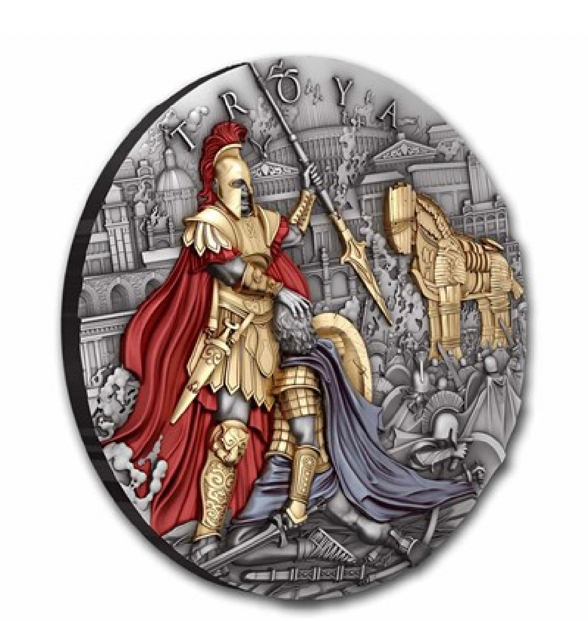 2024 Niue 2 oz Silver Troy’s Coin (Gilded)