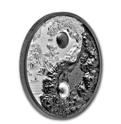 Palau 1 oz Silver Ying and Yang Coin (Black Proof)