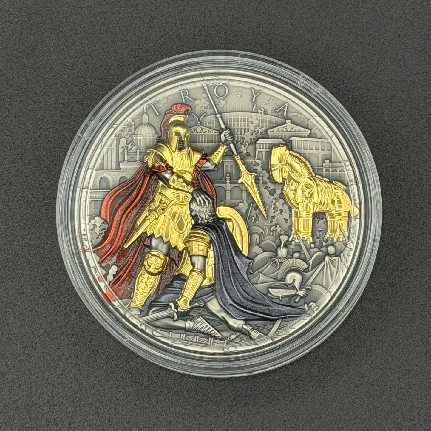2024 Niue 2 oz Silver Troya (Gold Gilded)