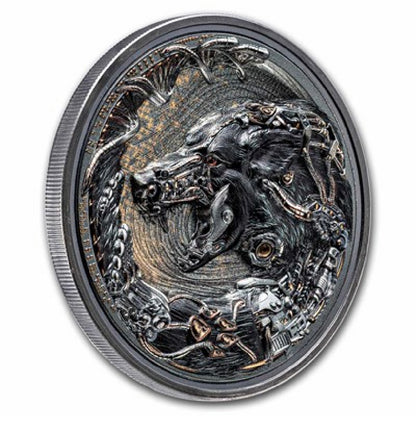 2023 Palau 3 oz Silver Cyborg Revolution: Dog (Black Proof)