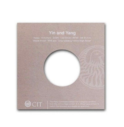 Palau 1 oz Silver Ying and Yang Coin (Black Proof)