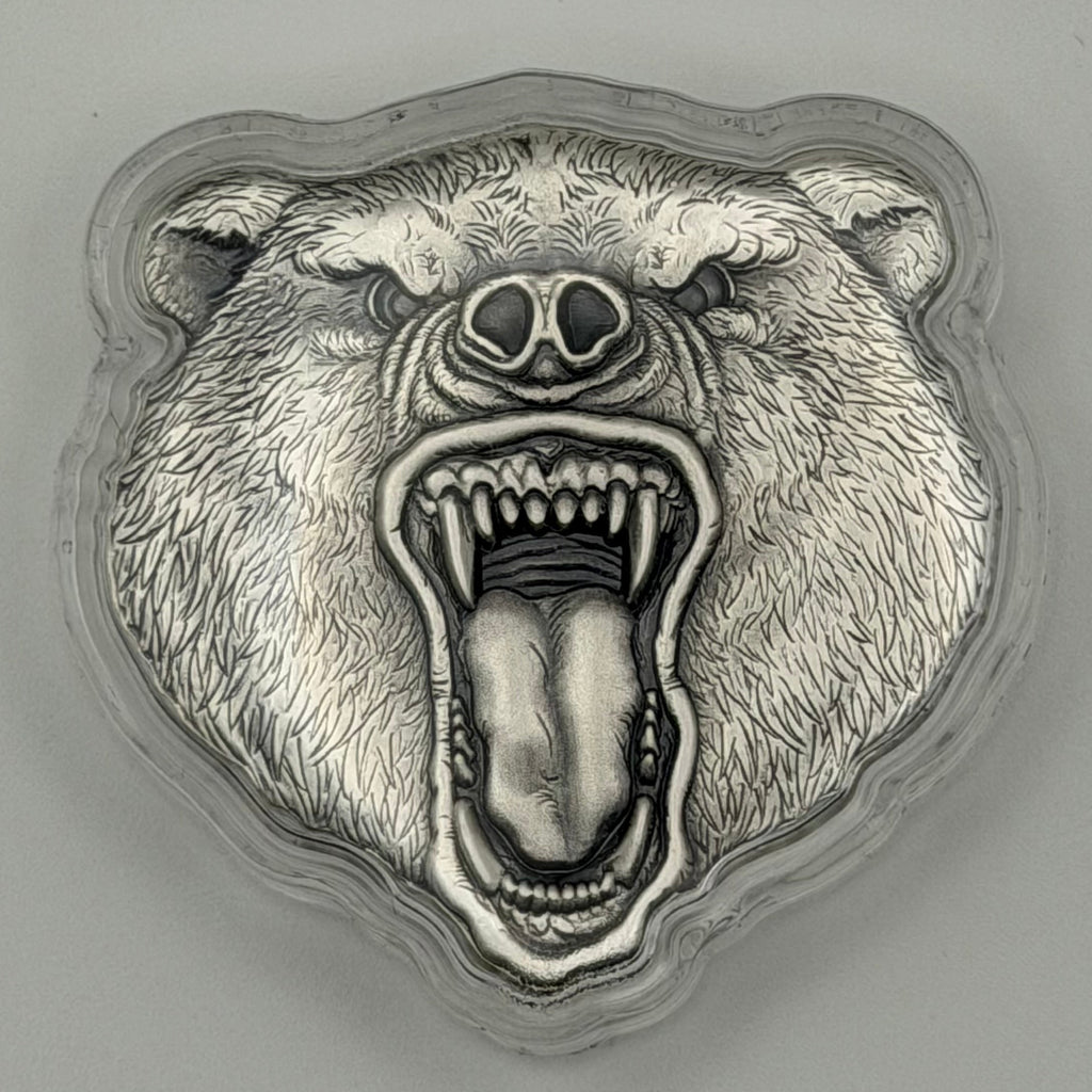 2023 Niue 2 oz Silver Fierce Nature: Grizzly Bear Coin