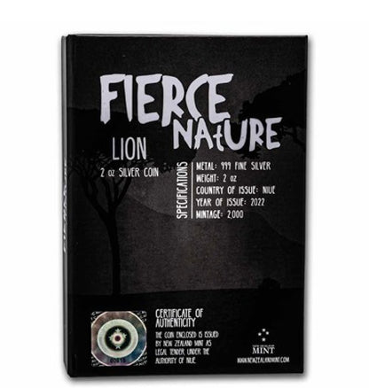 2022 Niue 2 oz SIlver Fierce Nature: Lion Coin