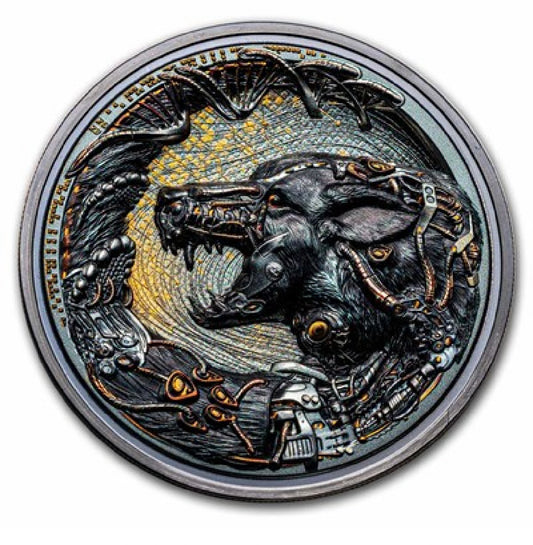 2023 Palau 3 oz Silver Cyborg Revolution: Dog (Black Proof)