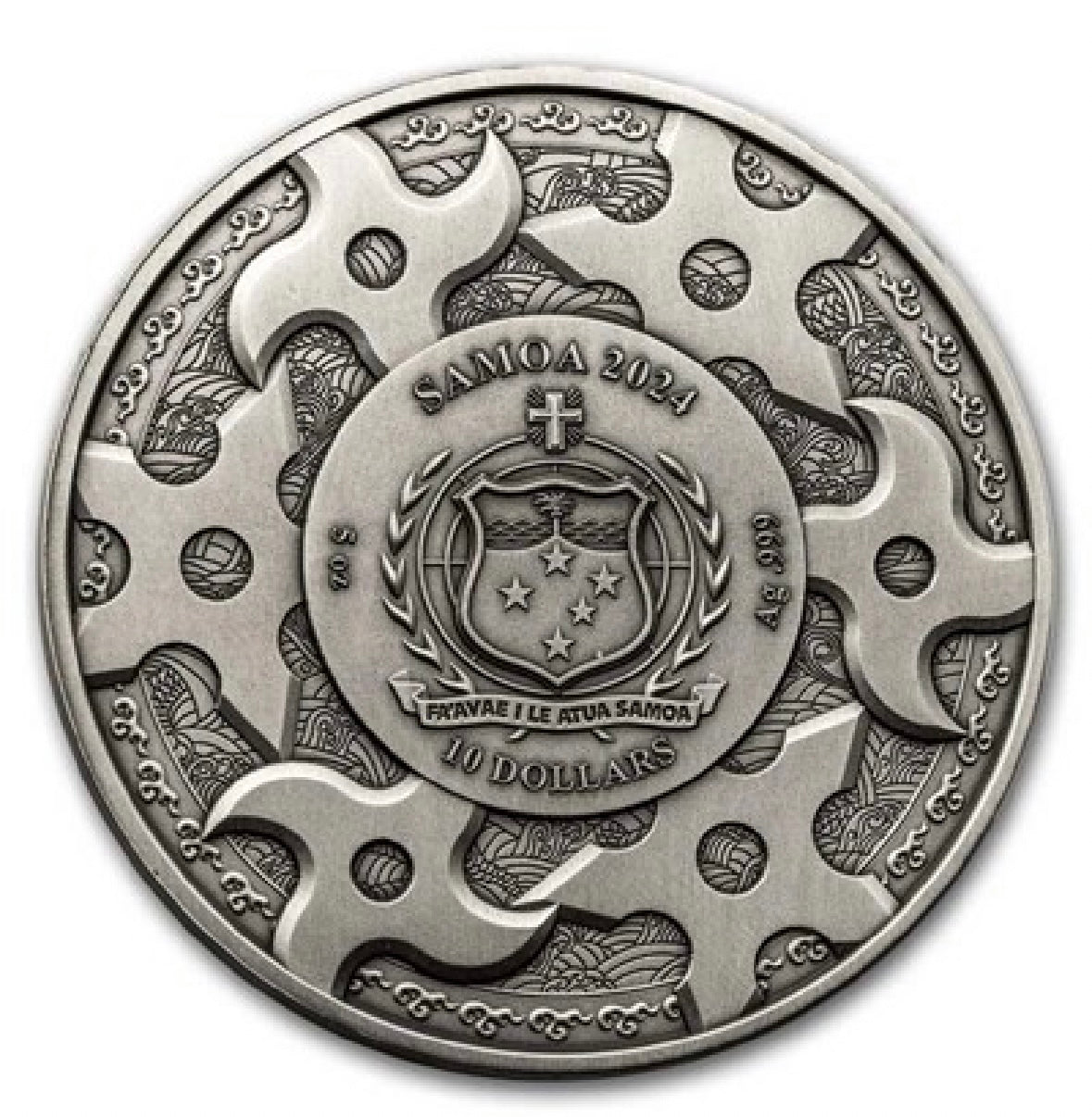 2024 Samoa 5 oz Silver Samurai Coin (Gold Gilded)