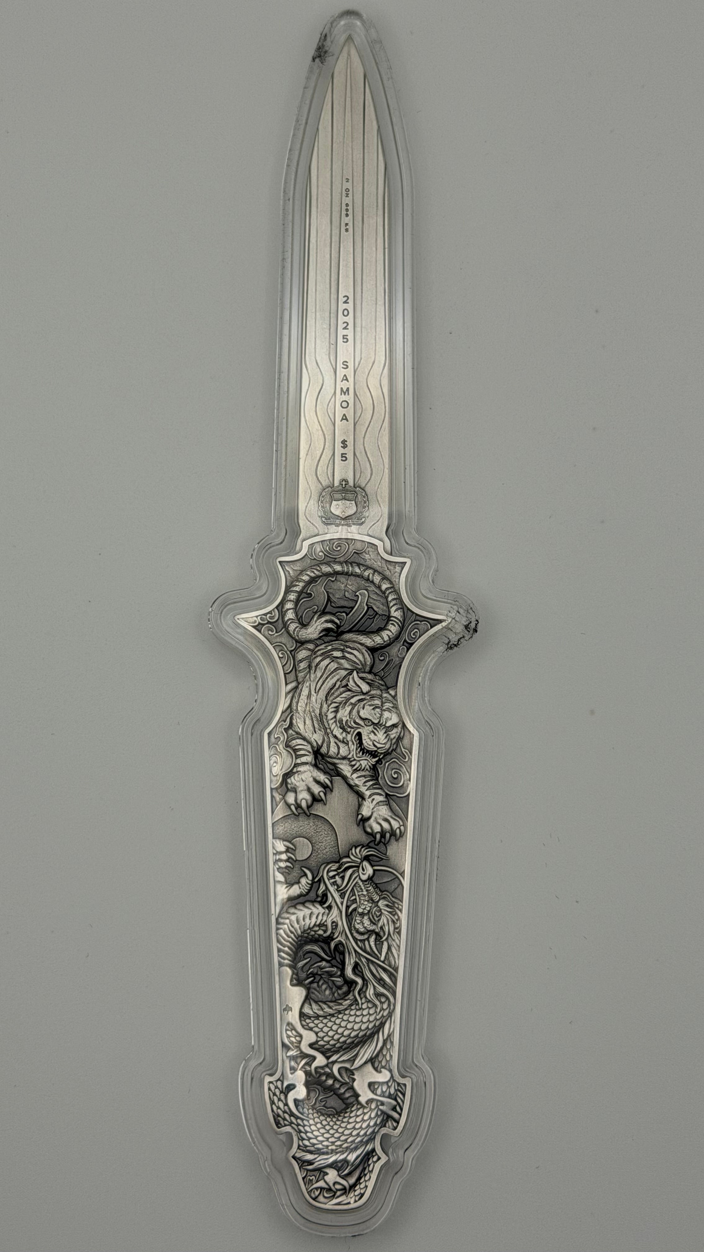 Spectres 2 oz Silver Dragon Tiger Blade
