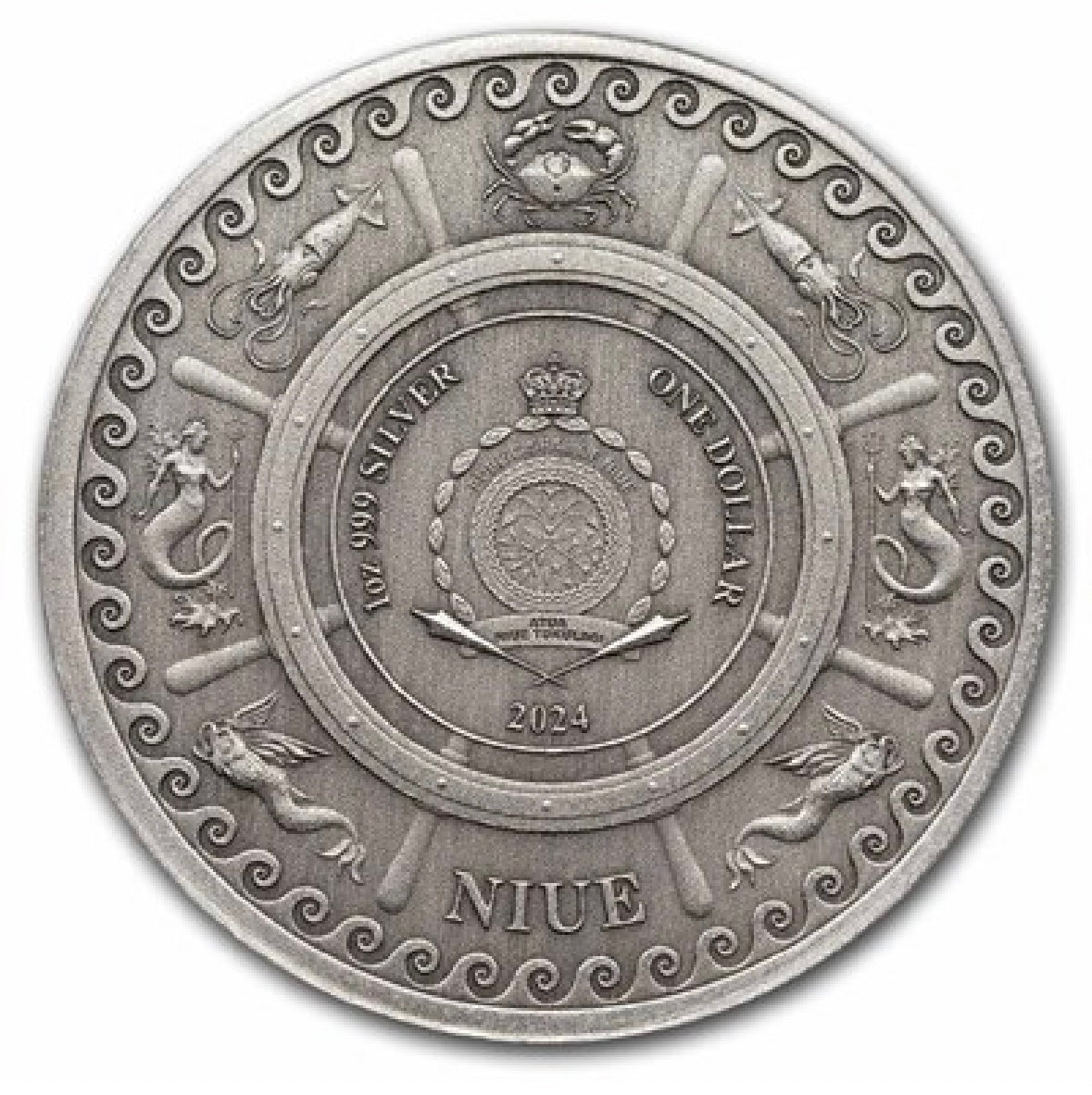 2024 Niue 1 oz Silver Mythical Creatures: Sea Serpent