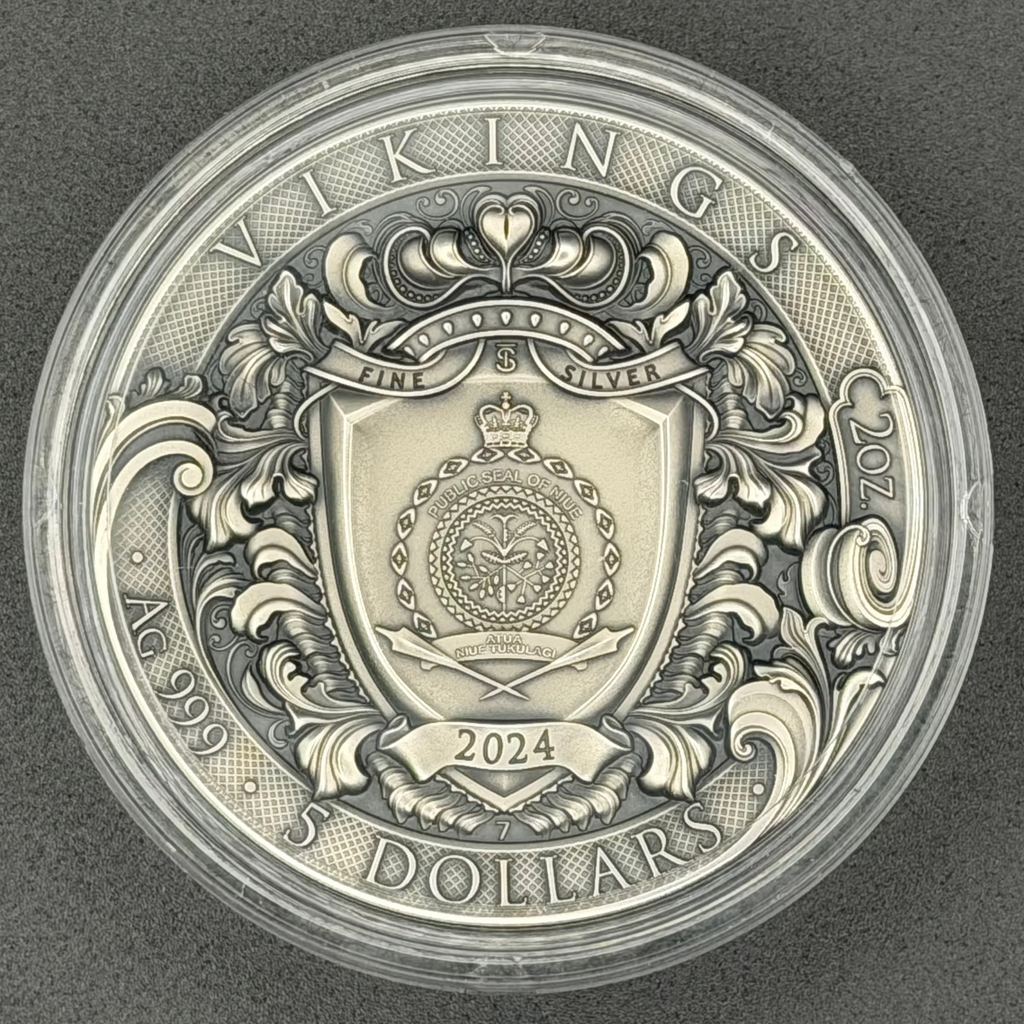 2024 Niue 2 oz Silver Vikings (Gold Gilded)