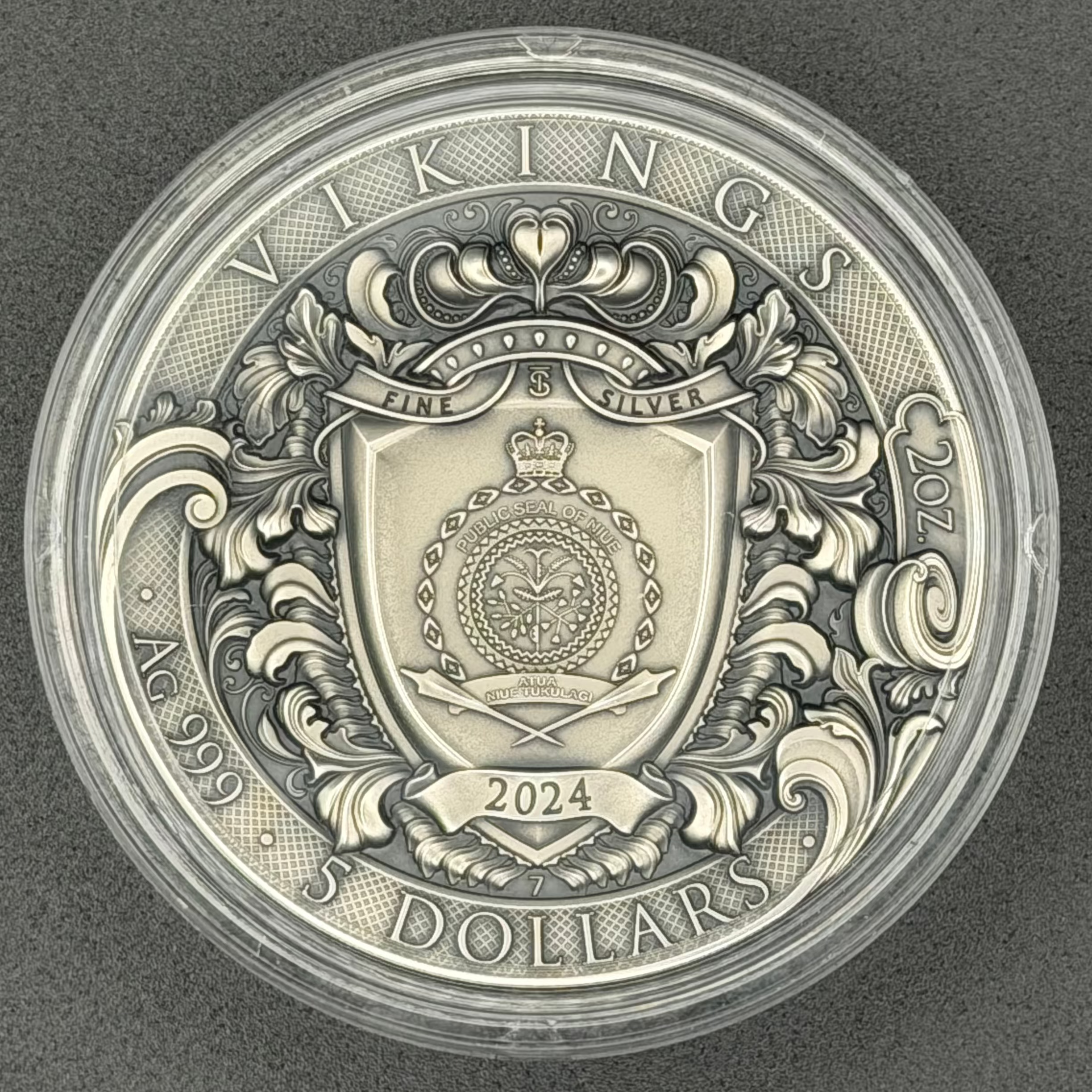 2024 Niue 2 oz Silver Vikings (Gold Gilded)