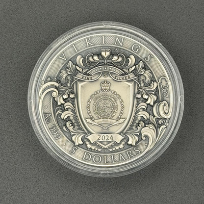 2024 Niue 2 oz Silver Vikings (Gold Gilded)