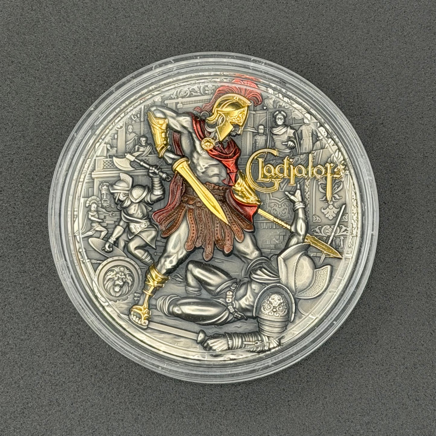 2024 Niue 2 oz Silver Gladiators (Gold Gilded)
