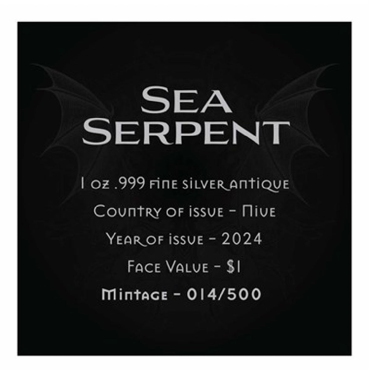 2024 Niue 1 oz Silver Mythical Creatures: Sea Serpent
