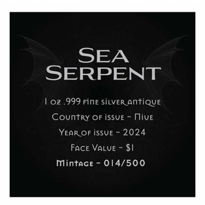 2024 Niue 1 oz Silver Mythical Creatures: Sea Serpent