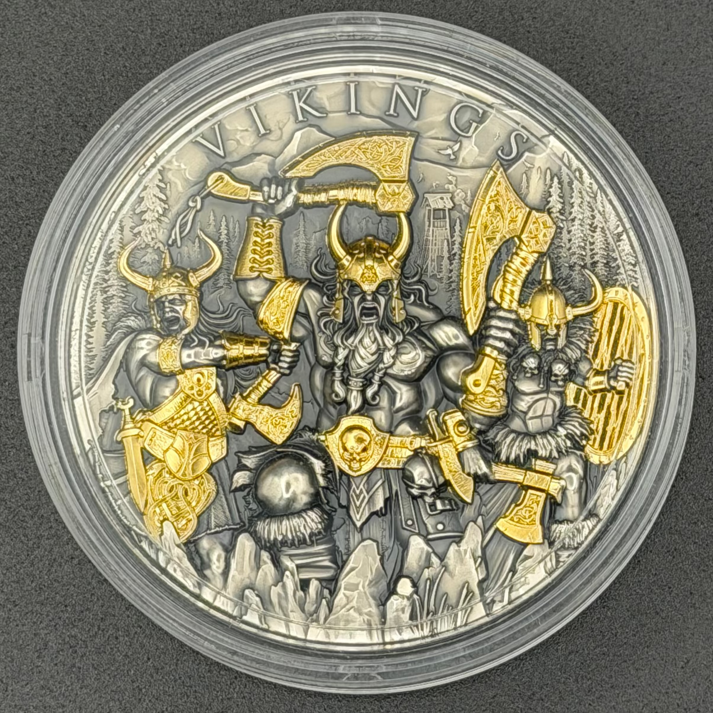2024 Niue 2 oz Silver Vikings (Gold Gilded)