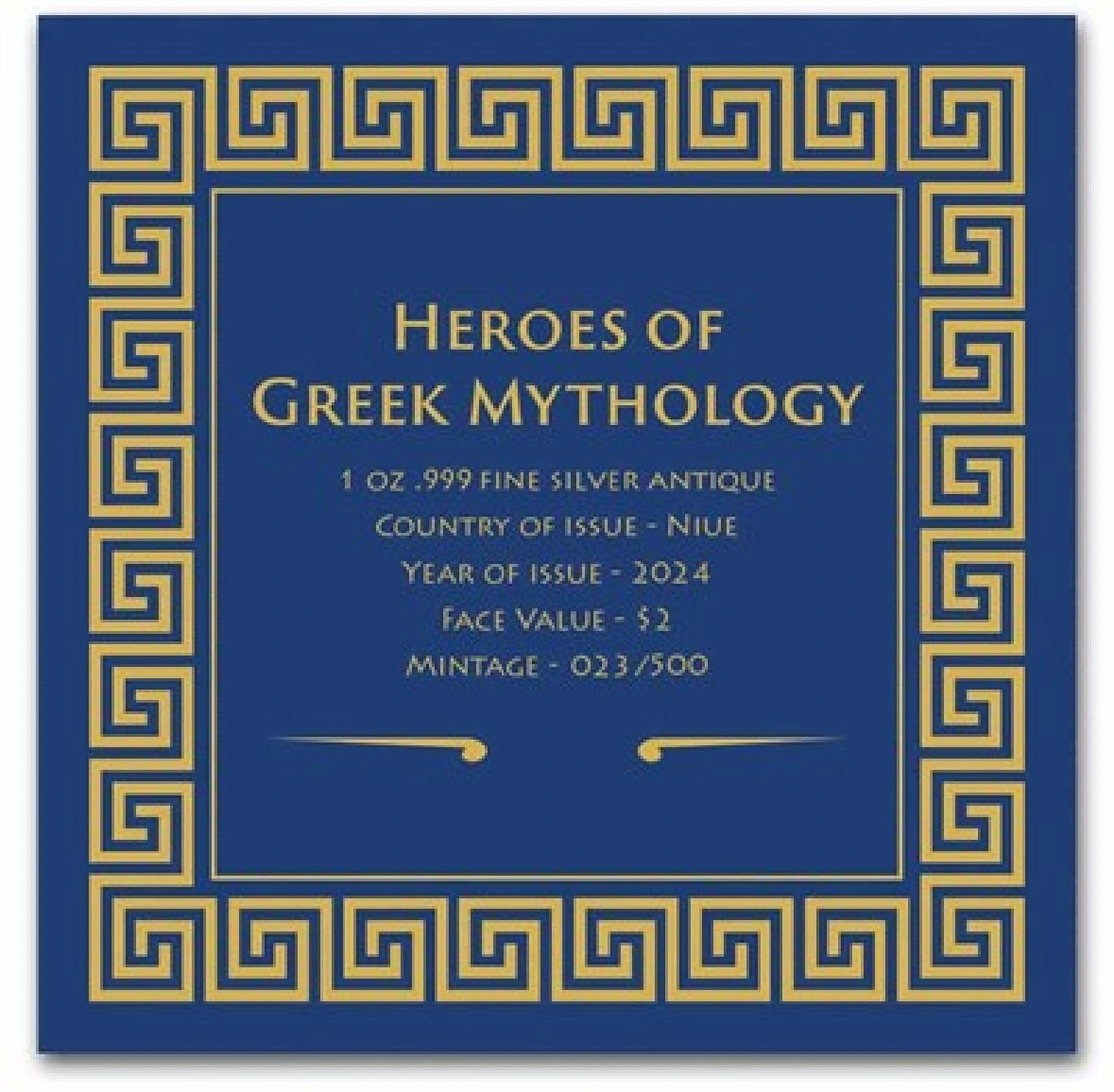 2024 Niue 1 oz Silver Heroes of Greek Mythology: Perseus